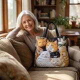 Bolsa de quilt feita à mão - Gatinhos a dormir