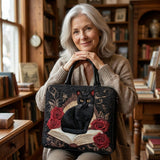 Bolsa de quilt Artisan - Gato preto entre livros