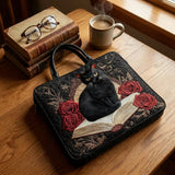 Bolsa de quilt Artisan - Gato preto entre livros