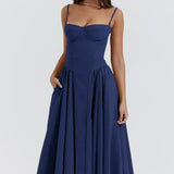 Sigrid | Vestido sem mangas com corpete, comprimento midi