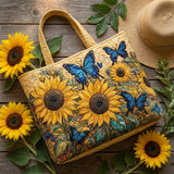 Bolsa Artesanal - Girassóis e Borboletas Azuis