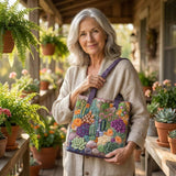 Bolsa artesanal - Jardim de suculentas