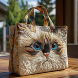 Bolsa feita à mão - Gato branco com olhos azuis