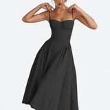 Sigrid | Vestido sem mangas com corpete, comprimento midi