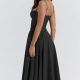 Sigrid | Vestido sem mangas com corpete, comprimento midi