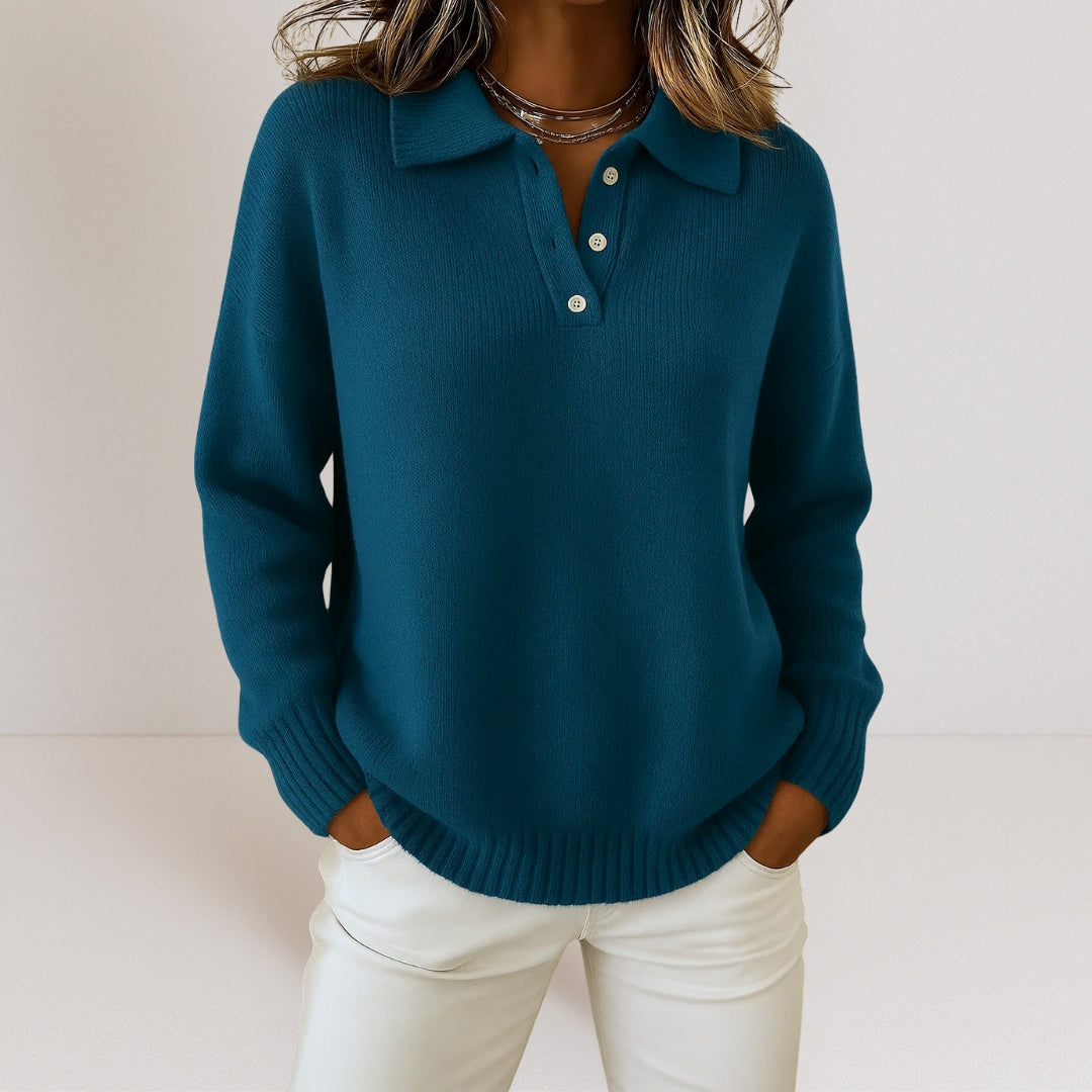 Olivia™ - Pullover de caxemira suave com gola