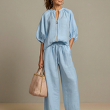 Natalia | Top blusão com zip e calças largas