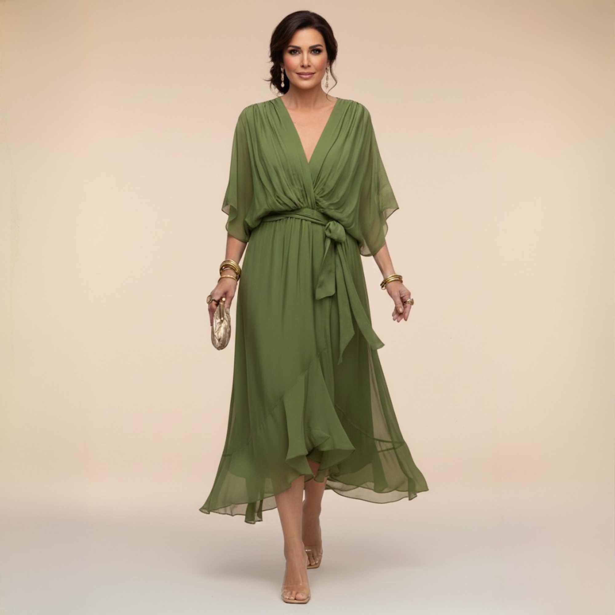 Monka - Vestido de Chiffon