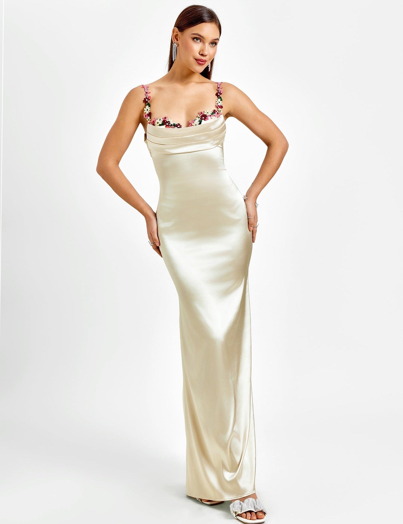 Pixie | Vestido longo de cetim