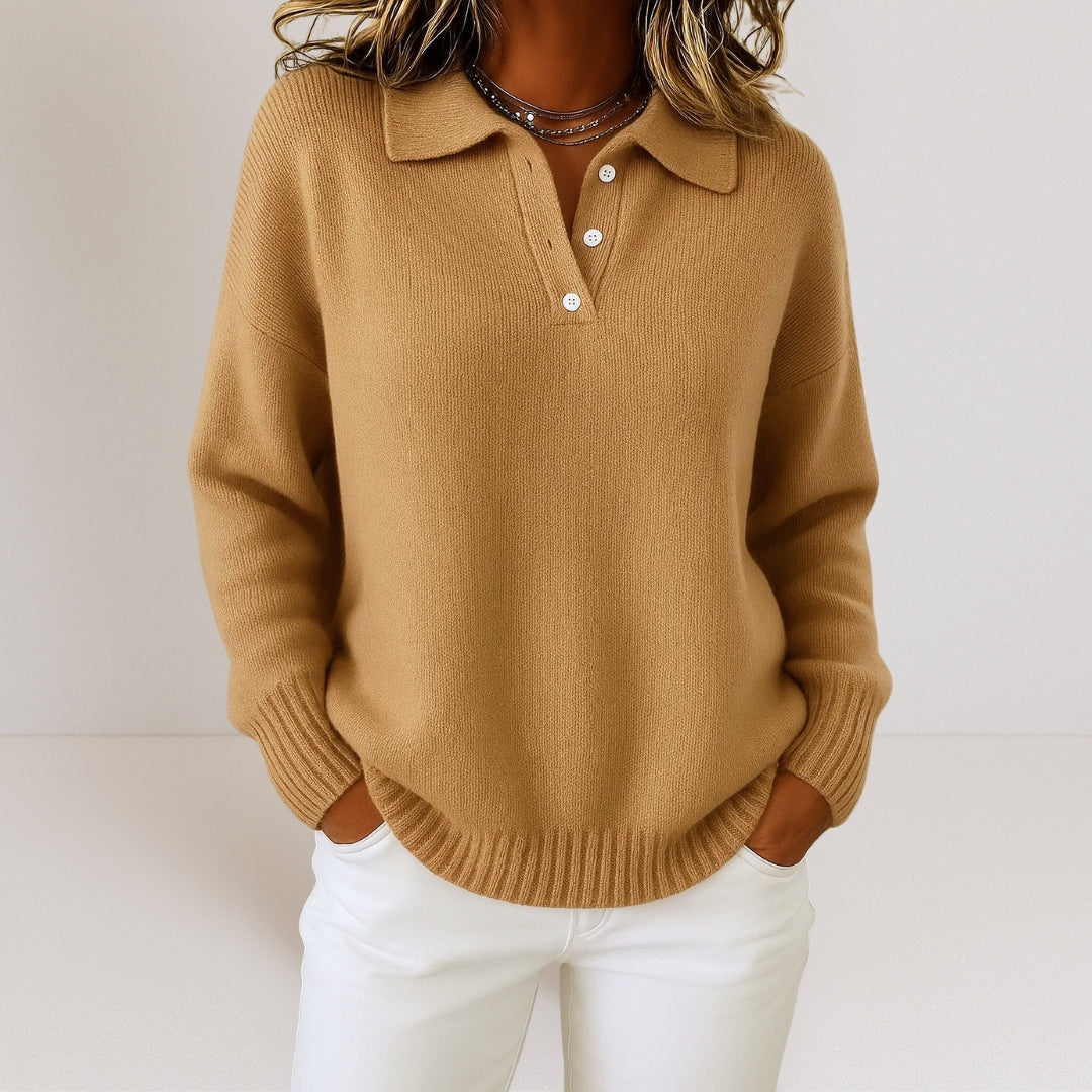 Olivia™ - Pullover de caxemira suave com gola