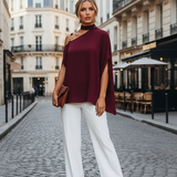Blusa Bee Elegante, fabricada em Itália, com alça decorativa dourada