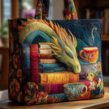 Saco Artisan - Dragão Leitor com Livros e Chávenas