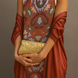 Elina | Conjunto com vestido longo estampado e cardigan adequado