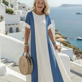 Noemi | Vestido maxi com mangas curtas em duas cores