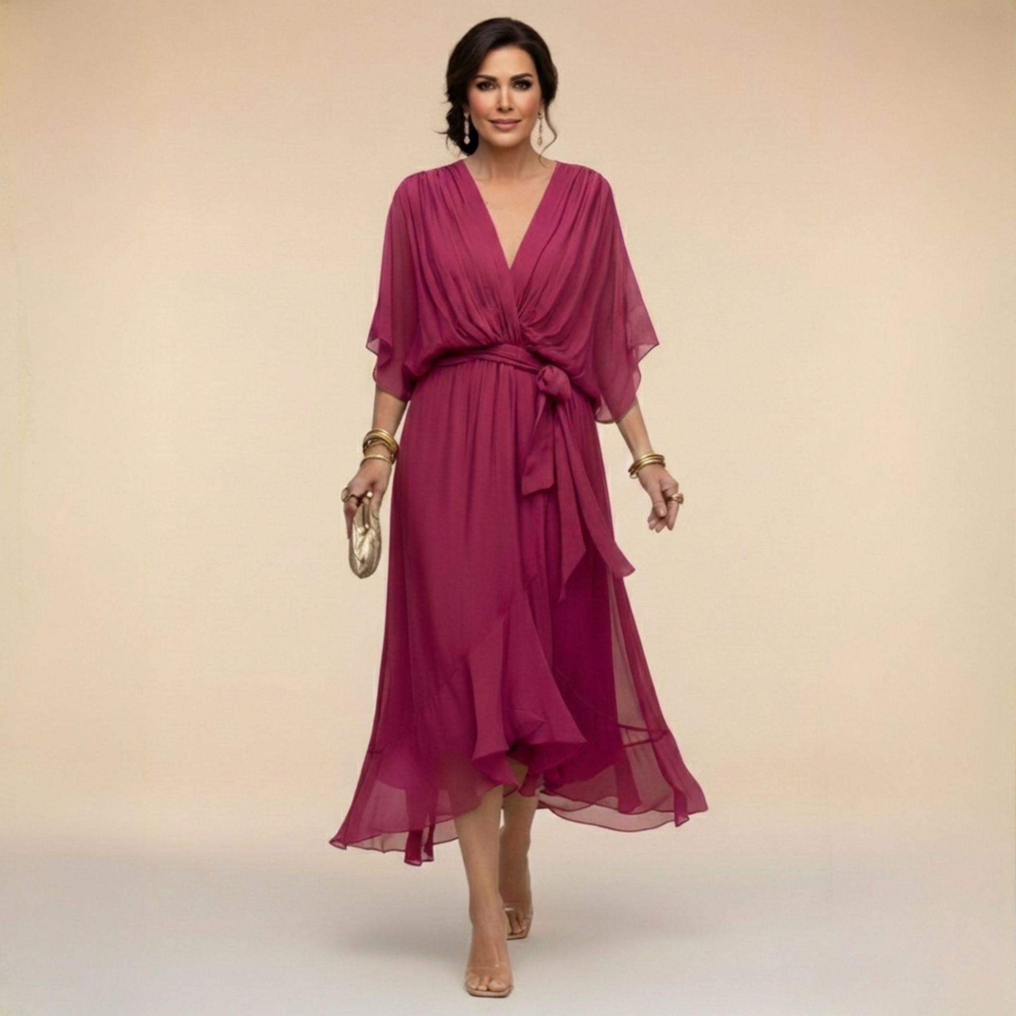 Monka - Vestido de Chiffon