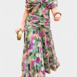 Alondra | Vestido longo colorido com decote em V