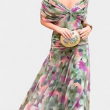 Alondra | Vestido longo colorido com decote em V