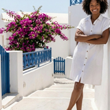 Gabriel | Vestido midi com mangas curtas e bolso frontal