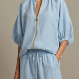 Natalia | Top blusão com zip e calças largas