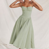 Sigrid | Vestido sem mangas com corpete, comprimento midi
