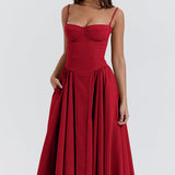 Sigrid | Vestido sem mangas com corpete, comprimento midi