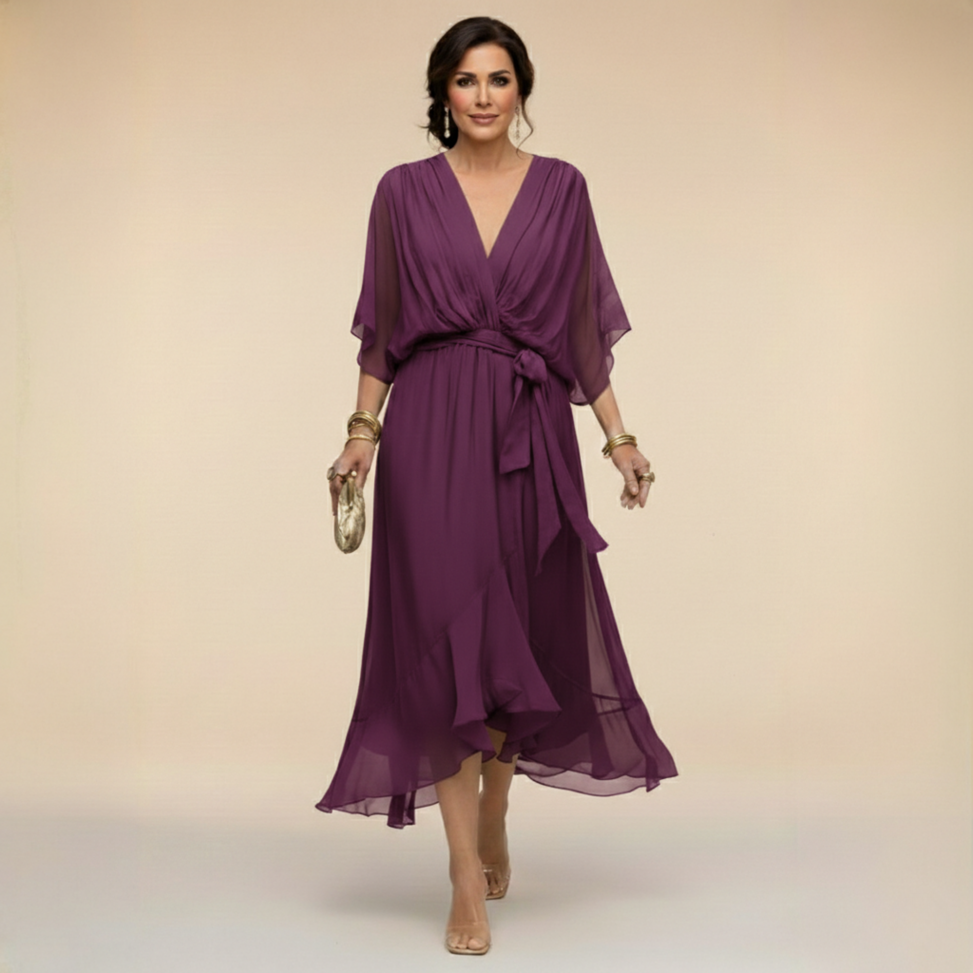 Monka - Vestido de Chiffon