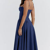 Sigrid | Vestido sem mangas com corpete, comprimento midi