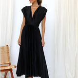 Selina | Vestido sem mangas com pregas e fecho