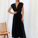 Selina | Vestido sem mangas com pregas e fecho