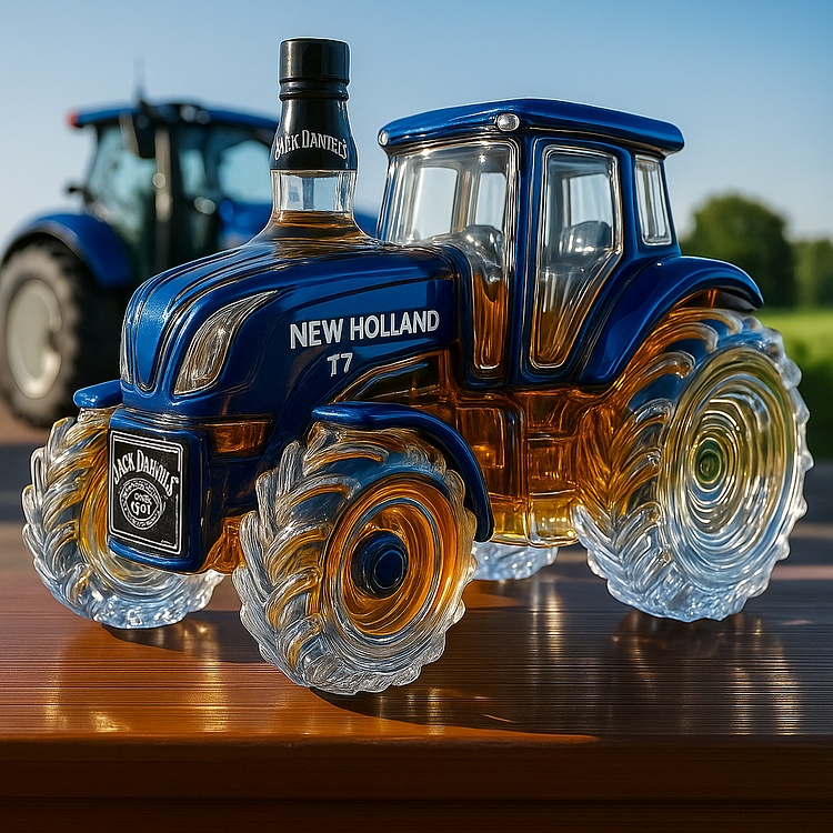 Garrafão de uísque clássico em forma de trator New Holland T7