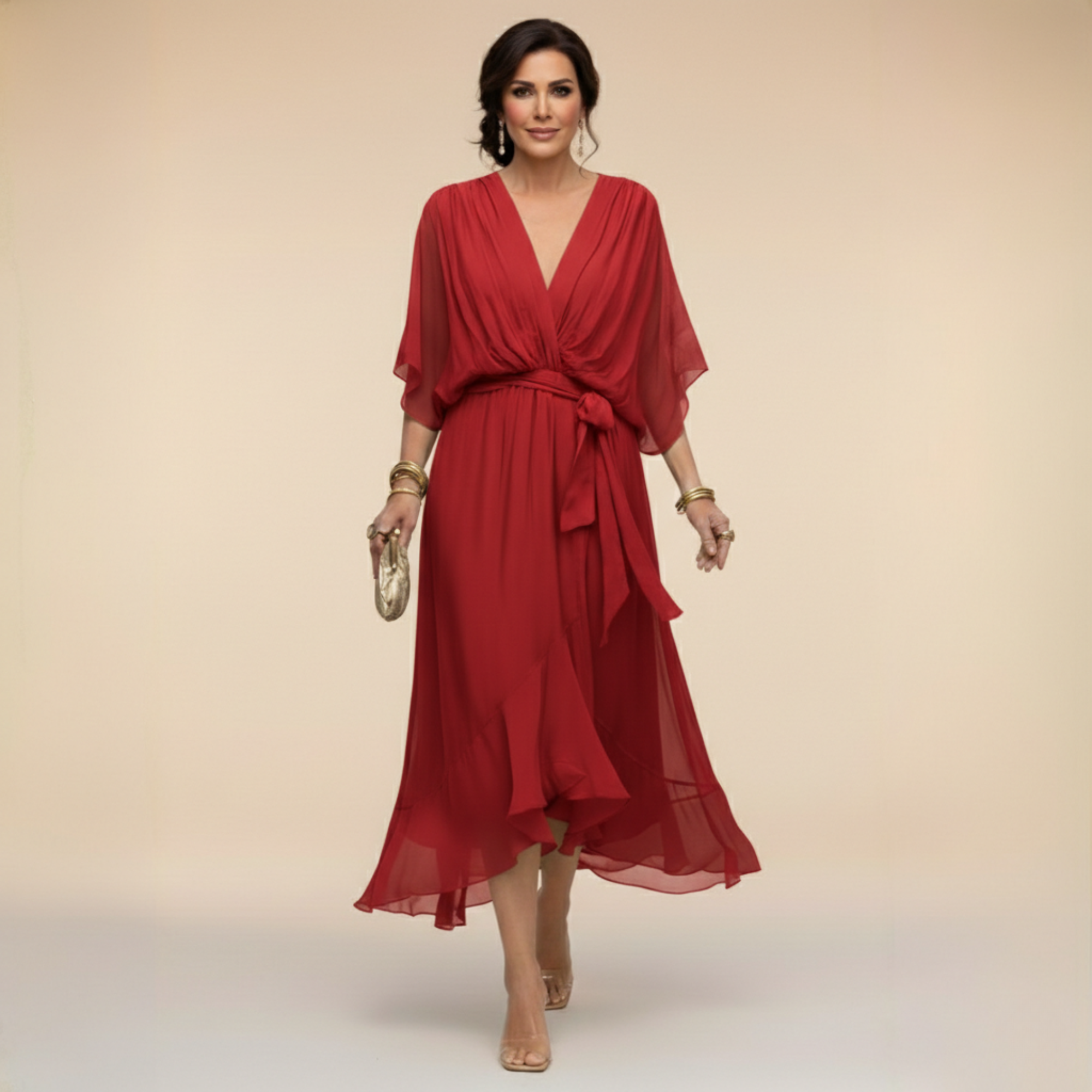 Monka - Vestido de Chiffon