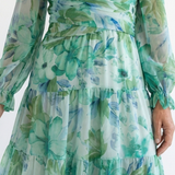 Kamil | Vestido maxi com mangas longas e estampado colorido