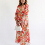 Kamil | Vestido maxi com mangas longas e estampado colorido