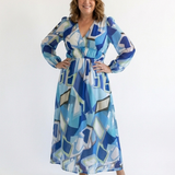 Kamil | Vestido maxi com mangas longas e estampado colorido