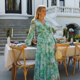 Kamil | Vestido maxi com mangas longas e estampado colorido
