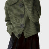 Astrid | Cardigan em verde azeitona