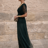 Margarida - Vestido maxi com decote em V