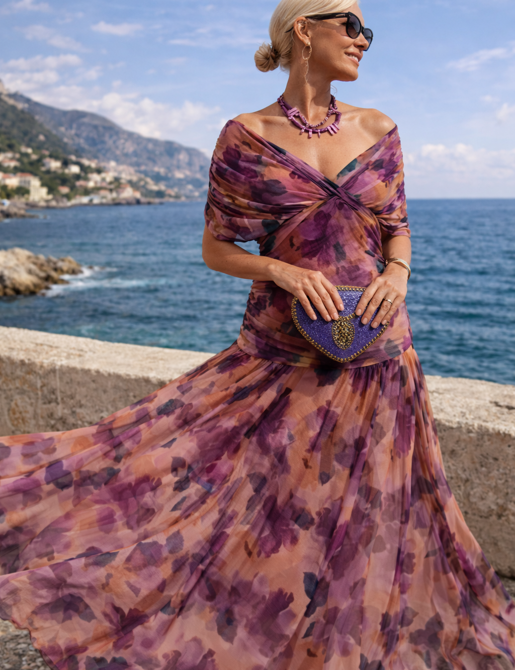 Margarida - Vestido maxi com decote em V