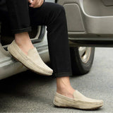 Mocassins de luxo premium em camurça