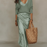 Anais – Elegante vestido midi de cetim