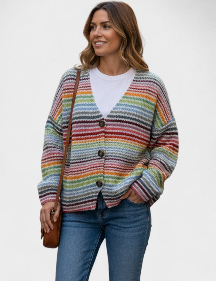 Fran™ | Cardigan vibrante com botões