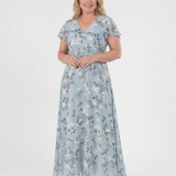 Noemi | Vestido maxi de chiffon com estampado floral