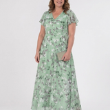 Noemi | Vestido maxi de chiffon com estampado floral