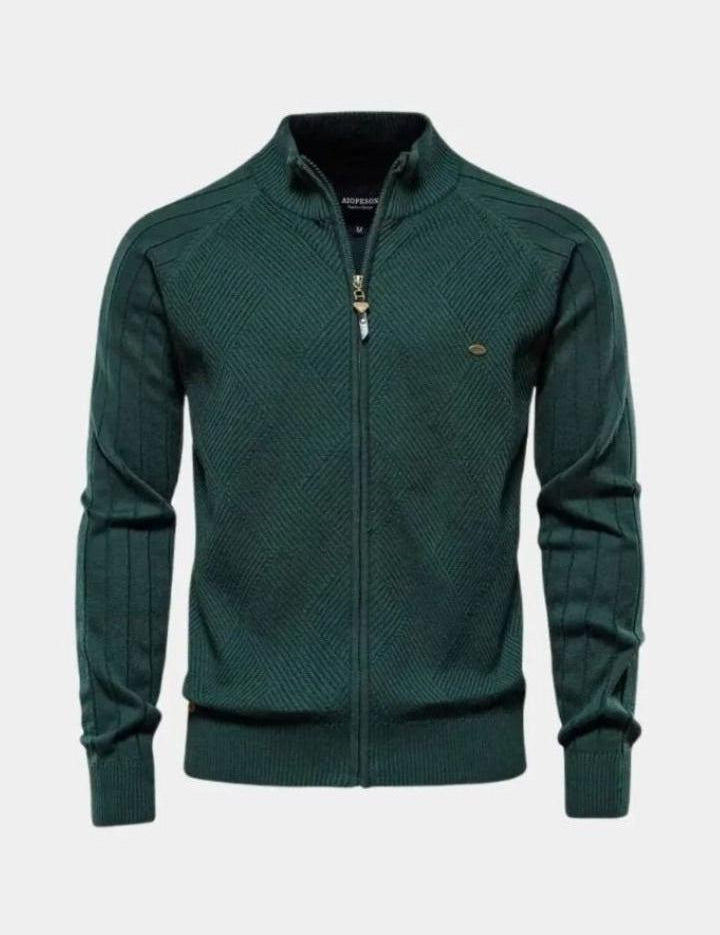 Jacquard™ | Cardigan de malha com fecho