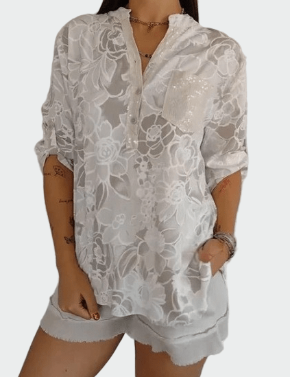 Johanne | Blusa com flores em azul
