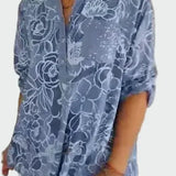 Johanne | Blusa com flores em azul