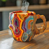 Copo de café em cristais minerais
