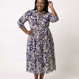 Kler | Vestido longo com mangas e cinto