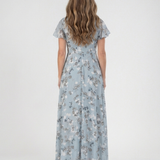 Noemi | Vestido maxi de chiffon com estampado floral