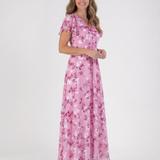 Noemi | Vestido maxi de chiffon com estampado floral